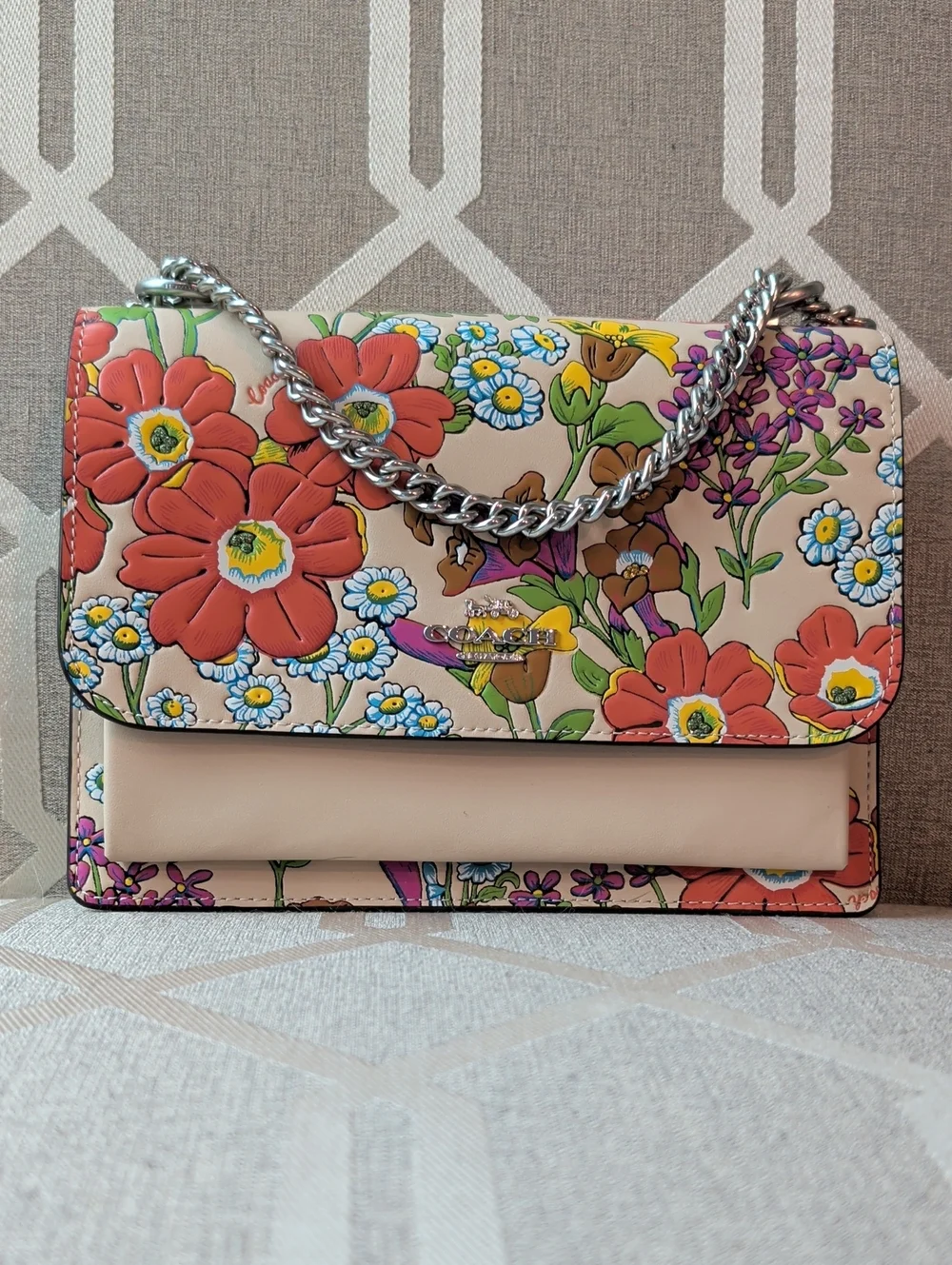 Coach Garden Floral Klare And Wristlet